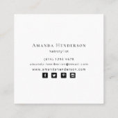 Rosa Moderne Wasserfarben Pinselstriche Elegant Quadratische Visitenkarte (Rückseite)