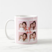 Rosa moderne Weihnachts-Foto-Collage | Fa La La Kaffeetasse (Links)