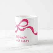 Rosa moderne Weihnachtsklassiker Bögen Feiertage Kaffeetasse (Mittel)