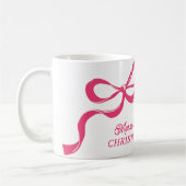 Rosa moderne Weihnachtsklassiker Bögen Feiertage Kaffeetasse (Links)