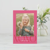 Rosa Moderne XOXO Foto Klasse Valentine Karte (Stehend Vorderseite)