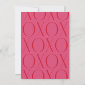 Rosa Moderne XOXO Foto Klasse Valentine Karte (Rückseite)
