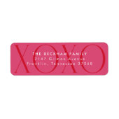 Rosa Moderne XOXO Valentinstag Rücksendeadresse (Vorne)