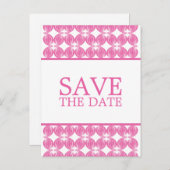 Rosa Moderner Deko Save the Date Postkarte (Vorne/Hinten)