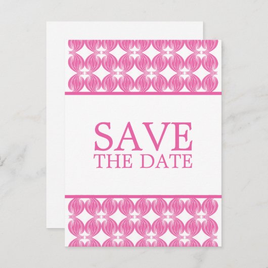 Rosa Moderner Deko Save the Date Postkarte (Vorne/Hinten)
