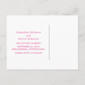 Rosa Moderner Deko Save the Date Postkarte (Rückseite)