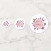 Rosa Moderner eleganter Botanischer Blumentisch Konfetti (Vorderseiten)