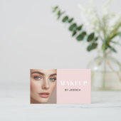 Rosa moderner Foto-Make-up-Geschäfts Karte (Stehend Vorderseite)