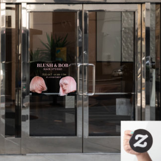 Rosa moderner Friseursalon Fensteraufkleber