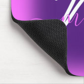 Rosa Moderner Lila Minimalname Berry. Monogramm Mousepad (Ecke)