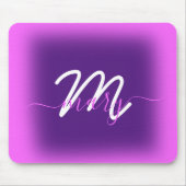 Rosa Moderner Lila Minimalname Berry. Monogramm Mousepad (Vorne)