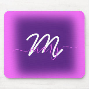 Rosa Moderner Lila Minimalname Berry. Monogramm Mousepad