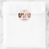 Rosa moderner Logo Foto-Make-up Danke Runder Aufkleber (Tasche)