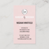 Rosa moderner Logo QR-Code Foto Make-up Geschäftsk Visitenkarte (Rückseite)