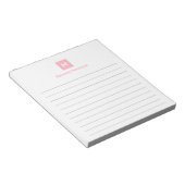 Rosa moderner monogrammierter Chic-Trend  Notizblock (angewinkelt)