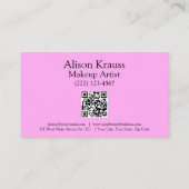 Rosa moderner professioneller Treue-QR-Code Visitenkarte (Rückseite)