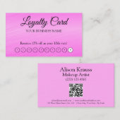 Rosa moderner professioneller Treue-QR-Code Visitenkarte (Vorne/Hinten)