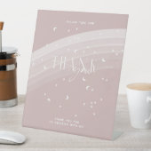 Rosa Moderner Regenbogen und Sterne Weiße Babydusc Sockelschild (In Situ)