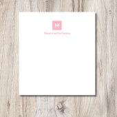 Rosa moderner, schicker, trendiger Monogramm-Name  Notizblock
