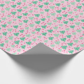 Rosa Moderner Weihnachtsbaum Geschenkpapier (Ecke)