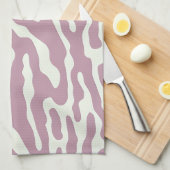 Rosa modernes abstraktes Wellenlinienmuster Geschirrtuch (Viertel Falte)