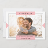 Rosa Modernes einfaches Foto Save the Date (Vorderseite)