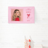 Rosa Modernes Foto Dreißig-Junge Happy 30. Geburts Banner (InSitu)