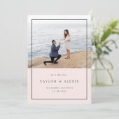 Rosa Modernes Foto mit Minimalistischem Rahmen Save The Date (Stehend Vorderseite)