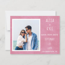 Rosa Modernes Foto Save the Date