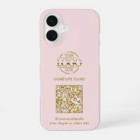Rosa modernes Geschäftslogo & QR-Code-Promotion