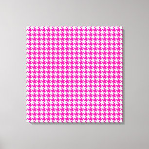 Rosa Modernes Hahnentrittmuster in Emporiomoffa Leinwanddruck