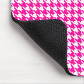 Rosa Modernes Hahnentrittmuster mit Mode-Silhouett Mousepad (Ecke)