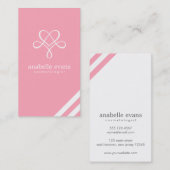 Rosa Modernes Herz und Wirbel Visitenkarte (Vorne/Hinten)