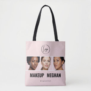 Rosa modernes Logo-Foto-Make-up-Studio Tasche