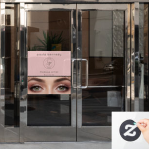 Rosa Modernes Logo-Foto-Make-up-Unternehmen Fensteraufkleber