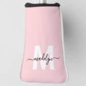 Rosa modernes Mädchenname Monogramm Golf Headcover (Rotieren 90)