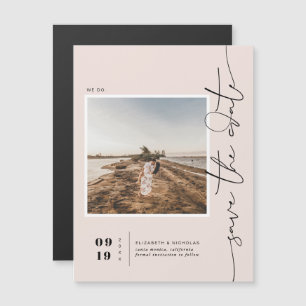 Rosa Modernes Minimal-Save the Date-Foto Magneteinladung