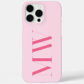rosa Modernes Minimalistisches Anfangsmonogramm Case-Mate iPhone Hülle (Rückseite)
