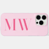 rosa Modernes Minimalistisches Anfangsmonogramm Case-Mate iPhone Hülle (Rückseite (Horizontal))