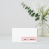 Rosa | Modernes Minimalistisches Design für Frauen Visitenkarte (Stehend Vorderseite)