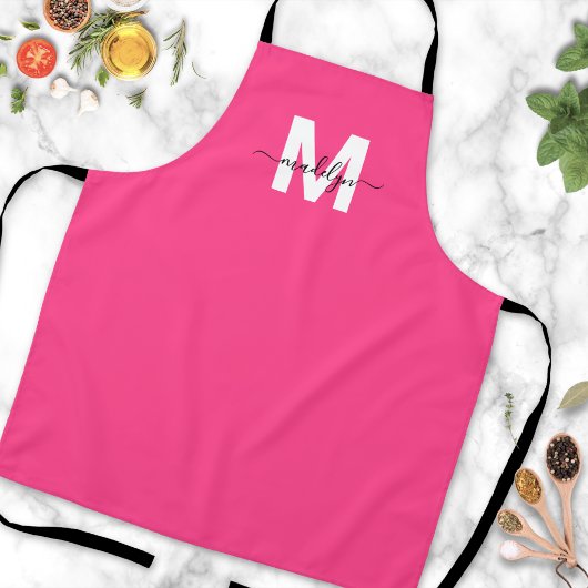 Rosa modernes minimalistisches elegantes Monogramm Schürze