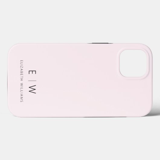 Rosa Modernes Minimalistisches Monogramm Case-Mate iPhone Hülle (Rückseite (Horizontal))