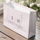 Rosa Modernes Minimalistisches Monogramm Große Geschenktüte