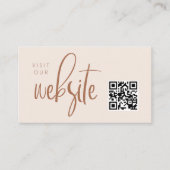 Rosa Modernes Minimalistisches Website QR Begleitkarte (Vorderseite)