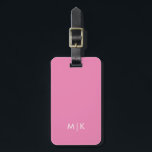 rosa | Modernes Monogramm Gepäckanhänger<br><div class="desc">Dieses moderne Gepäckanhänger-Design zeichnet sich durch einen rosa Hintergrund aus. Ihre Initialen in fett weißem Text sorgen für ein schlichtes,  stilvolles und dennoch berufliches Aussehen.</div>