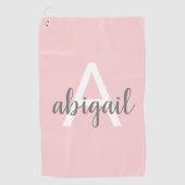 Rosa Modernes Monogramm Niedlich Golfhandtuch (Vorderseite)