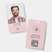 Rosa modernes professionelles Identitätsdesign Ausweis (Vorder- & Rückseite)