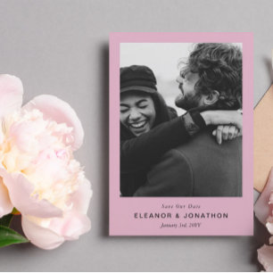 Rosa Modernes, stilvolles Minimales Foto Save the  Date