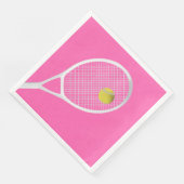 Rosa Modernes Tennisball-Ball Weißer Racket Serviette (Ecke)