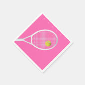 Rosa Modernes Tennisball-Ball Weißer Racket Serviette (Ecke)